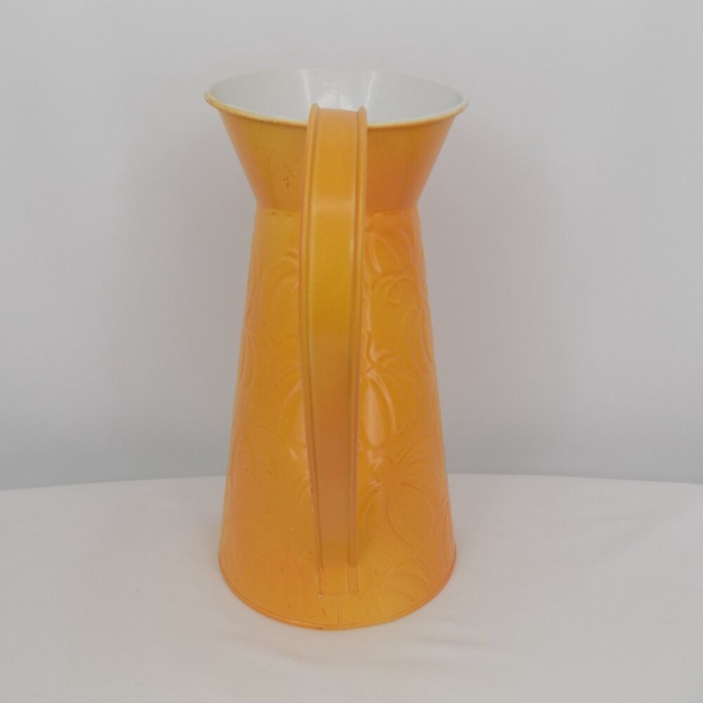 Ashland Heirloom Harvest Fall Galvanized Yellow Embossed Pumpkin Pitcher New - Picture 2 of 9